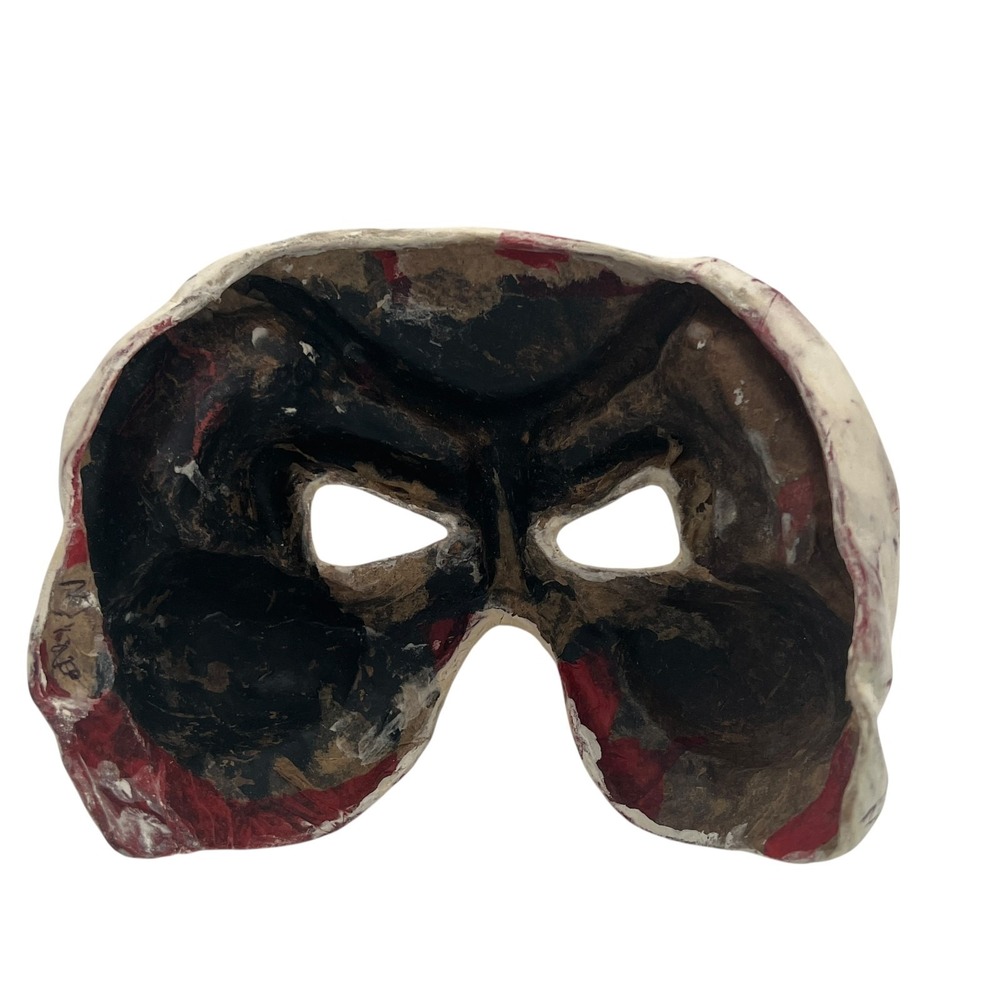Artisan Crafted Papier-mâché Mask Halloween Mardi Gras Wall Decor Theater - Picture 3 of 16
